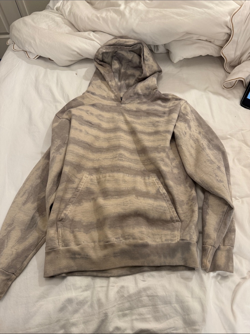 TALENTLESS Beige Taupe Tie-Dye Pullover Hoodie